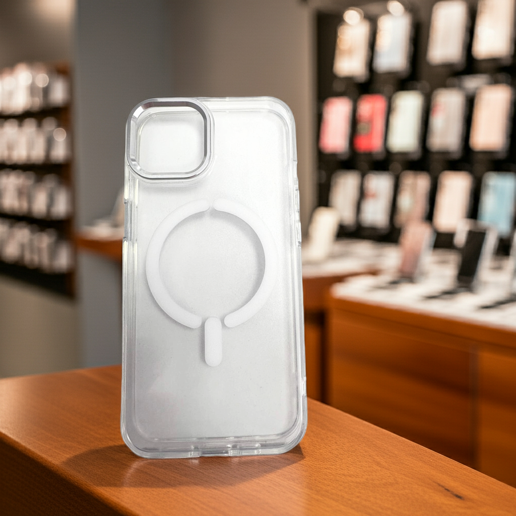 Cover trasparente MagSafe iPhone 13 14 Bianco - Compatibile e Resistente - MOKO