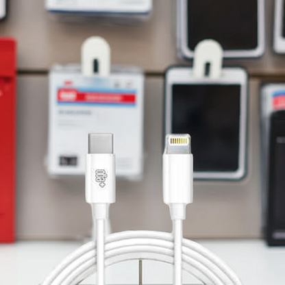 Cavo USB Lightning MFI Certificato per Ricarica e Trasferimento Dati - Bianco, Alta Qualità - MOKO