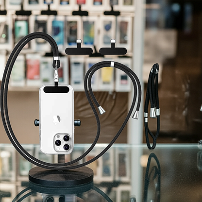 Cordino per smartphone nero con linguetta stretta - MOKO