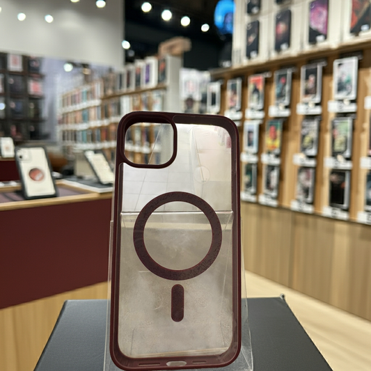 Cover trasparente magsafe Iphone 15 Plus-  borgogna - MOKO