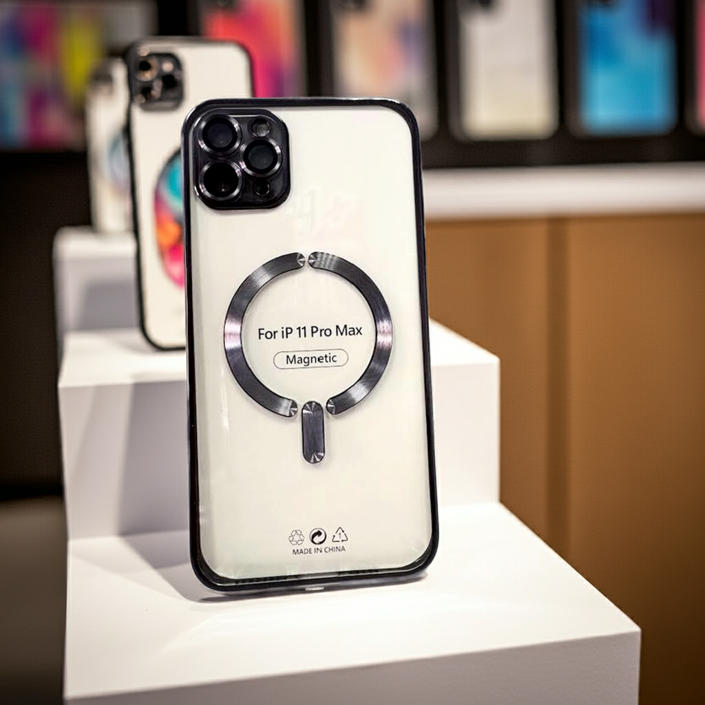 Cover Magsafe iPhone 11 Pro Max Trasparente Nero - MOKO