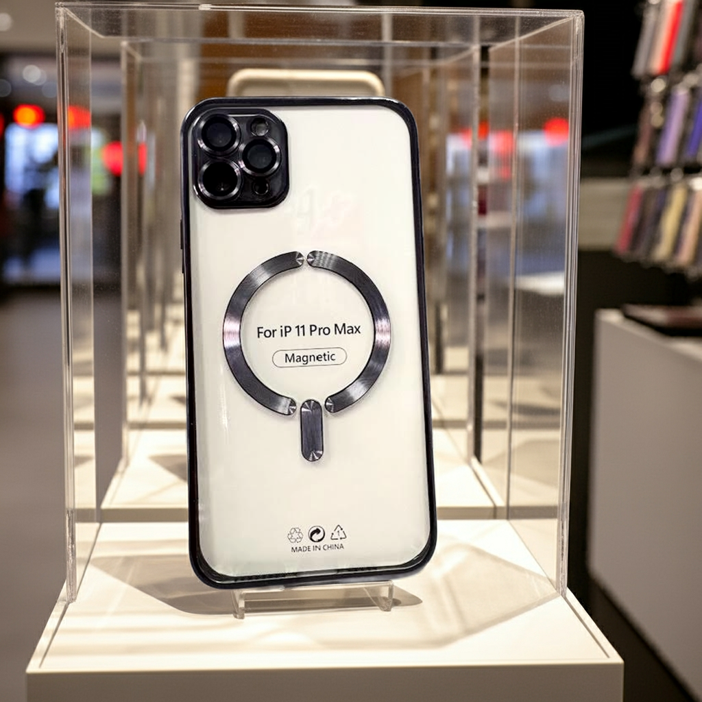 Cover Magsafe iPhone 11 Pro Max Trasparente Nero - MOKO