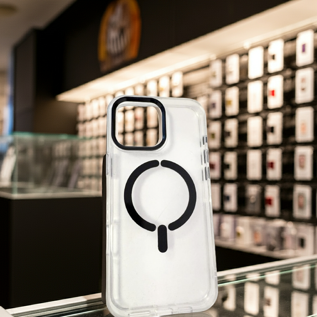 Cover trasparente iPhone 16 Pro Max MagSafe nera - MOKO