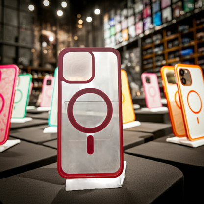 Cover trasparente iPhone 15 Pro Max MagSafe - rosso - MOKO