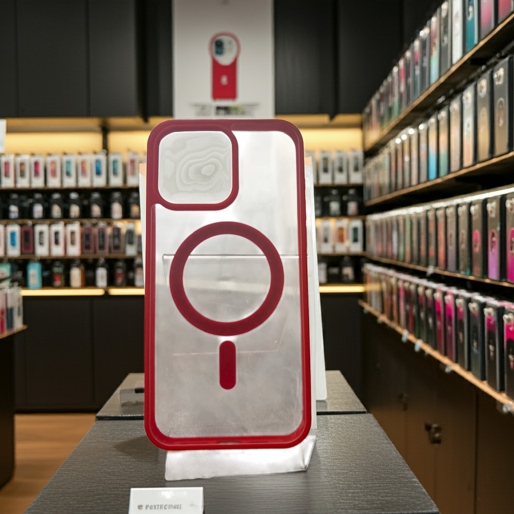 Cover trasparente iPhone 15 Pro Max MagSafe - rosso - MOKO