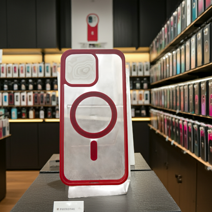 Cover trasparente iPhone 15 Pro Max MagSafe - rosso - MOKO