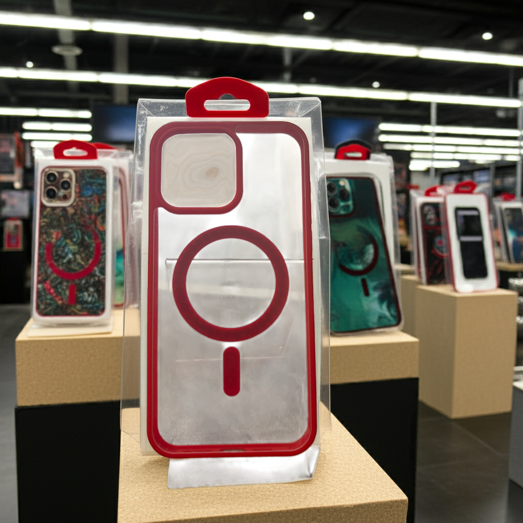 Cover trasparente iPhone 15 Pro Max MagSafe - rosso - MOKO