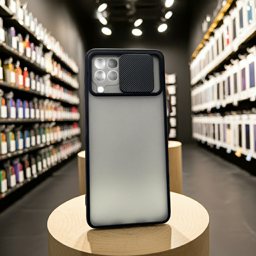 Cover Galaxy A22 4G NERO Semitrasparente - Elegante Protezione per Samsung Galaxy A22 4G - MOKO