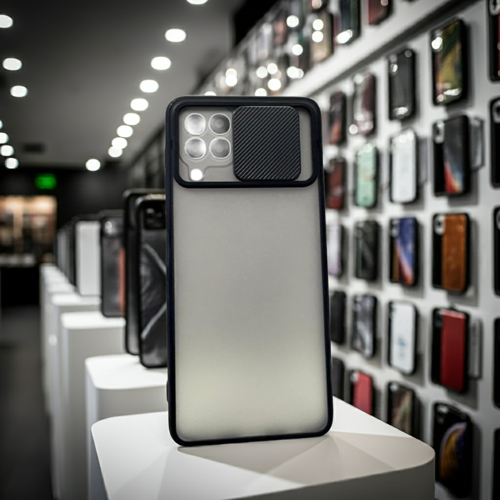 Cover Galaxy A22 4G NERO Semitrasparente - Elegante Protezione per Samsung Galaxy A22 4G - MOKO