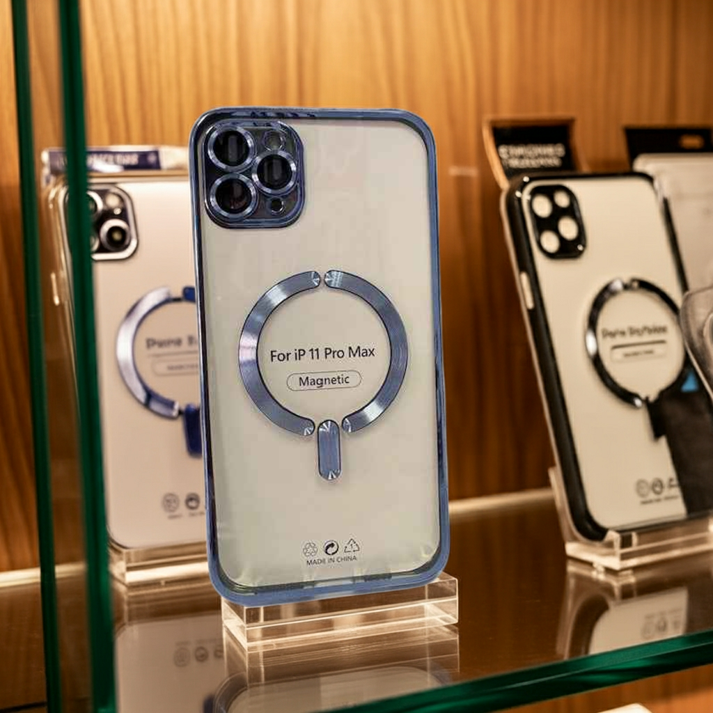 Cover trasparente iPhone 11 Pro Max MagSafe - Azzurro - MOKO