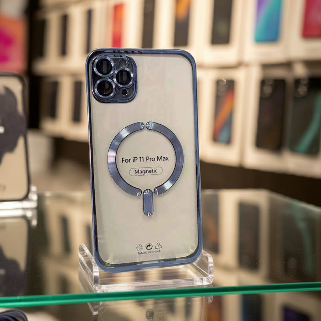 Cover trasparente iPhone 11 Pro Max MagSafe - Azzurro - MOKO