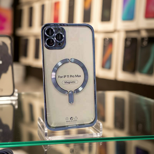 Cover trasparente iPhone 11 Pro Max MagSafe - Azzurro - MOKO