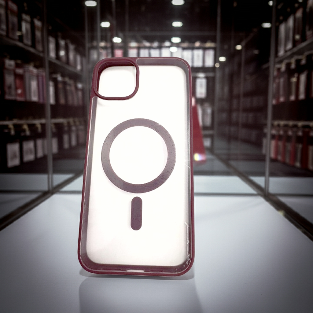 Cover trasparente iPhone 14 Plus MagSafe - Borgogna - MOKO
