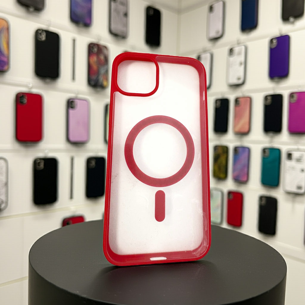 Cover trasparente magsafe Iphone 15 Plus-  rosso - MOKO