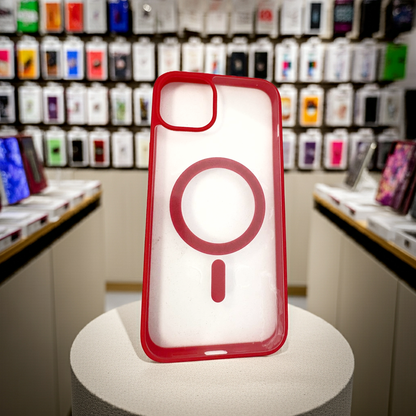 Cover trasparente magsafe Iphone 15 Plus-  rosso - MOKO