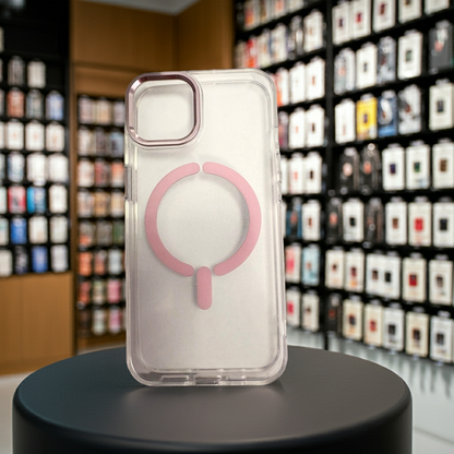 Cover trasparente magsafe Iphone 13 e 14- rosa - MOKO