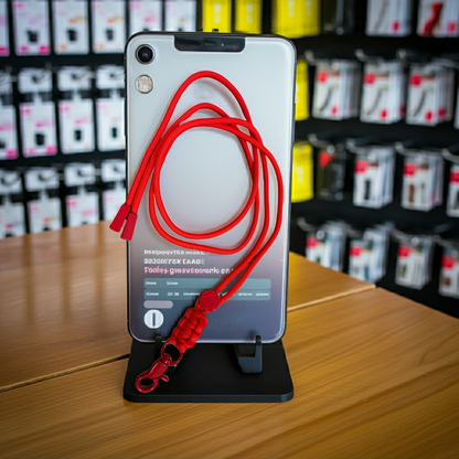 Cordino per smartphone rosso con linguetta larga - MOKO