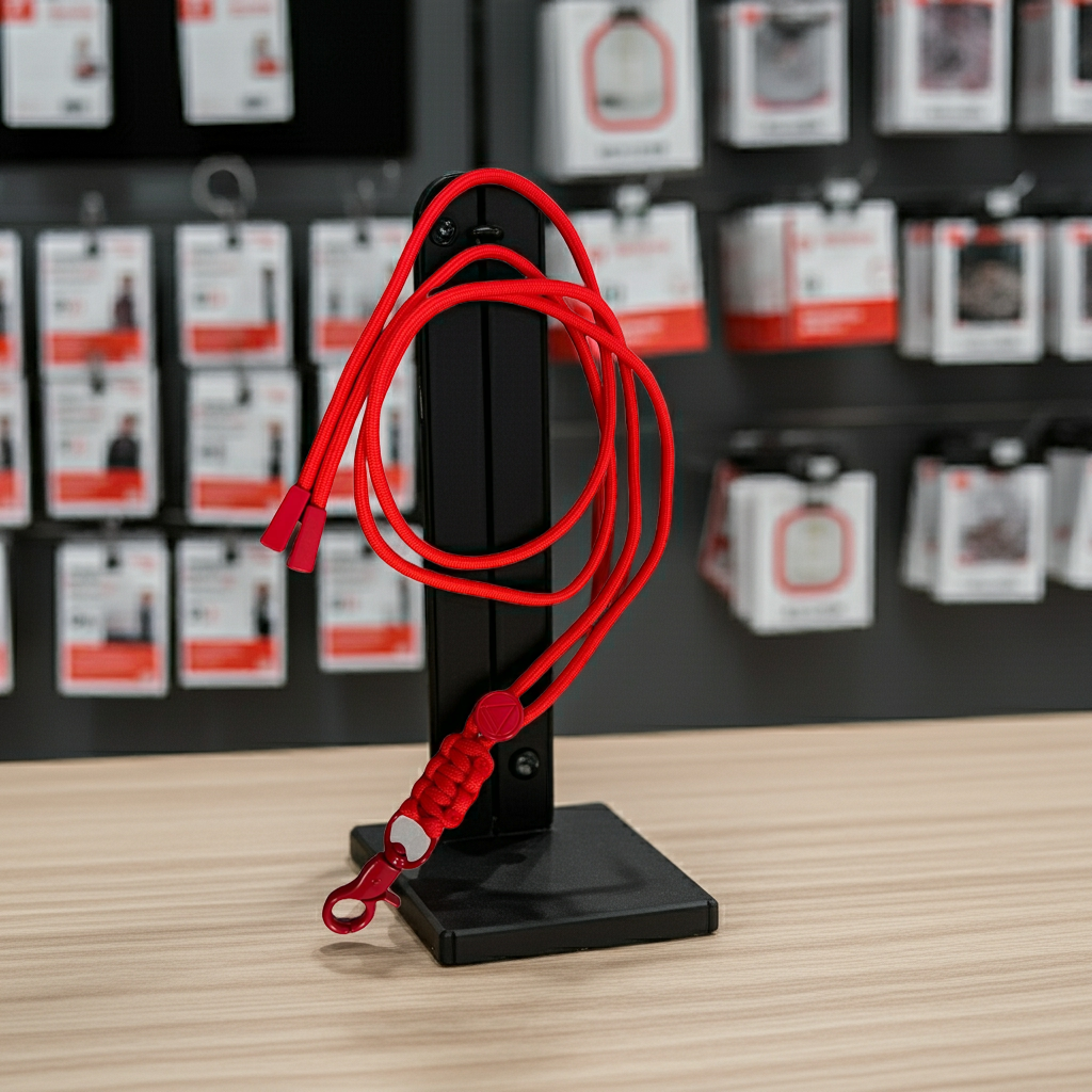 Cordino per smartphone rosso con linguetta larga - MOKO