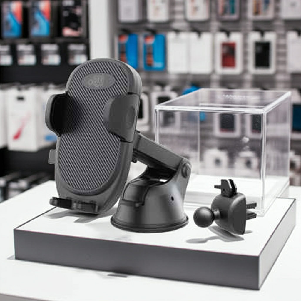 Supporto auto Universale Kit 3in1 aggancio per bocchette e cruscotto Nero - MOKO