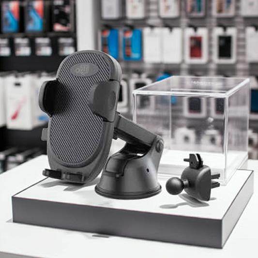 Supporto auto Universale Kit 3in1 aggancio per bocchette e cruscotto Nero - MOKO