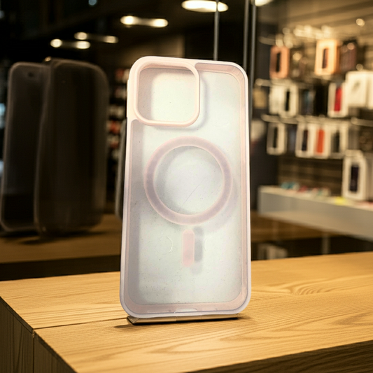 Cover trasparente Iphone 15 Pro Max rosa chiaro MagSafe - MOKO