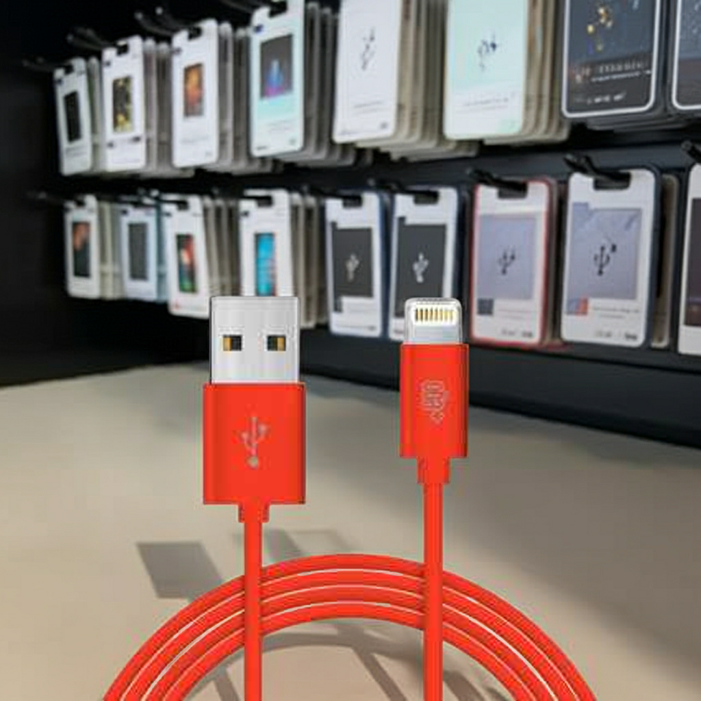 Cavo Dati Ricarica USB Lightning Rosso 1 mt. Soft Touch - MOKO