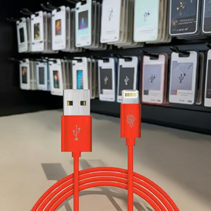 Cavo Dati Ricarica USB Lightning Rosso 1 mt. Soft Touch - MOKO