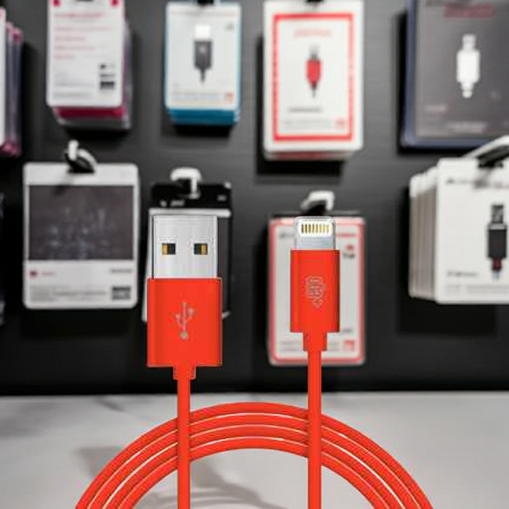 Cavo Dati Ricarica USB Lightning Rosso 1 mt. Soft Touch - MOKO