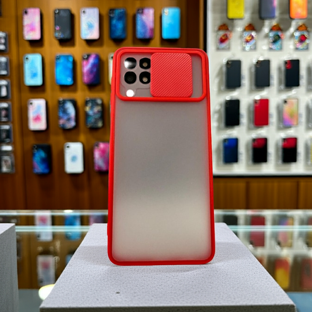 Cover semitrasparente Galaxy A22 4G rossa - MOKO