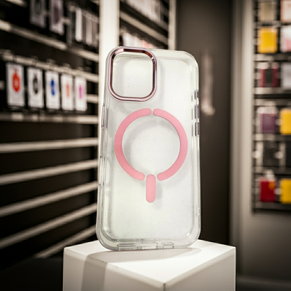 Cover trasparente magsafe Iphone 16- rosa - MOKO