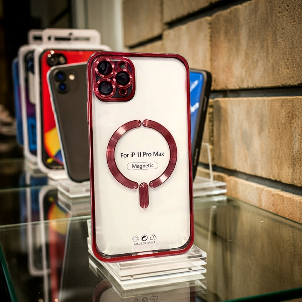 Cover Magsafe iPhone 11 Pro Max Trasparente Rosso - MOKO