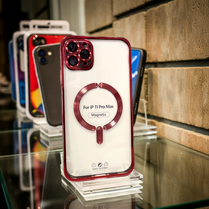 Cover Magsafe iPhone 11 Pro Max Trasparente Rosso - MOKO