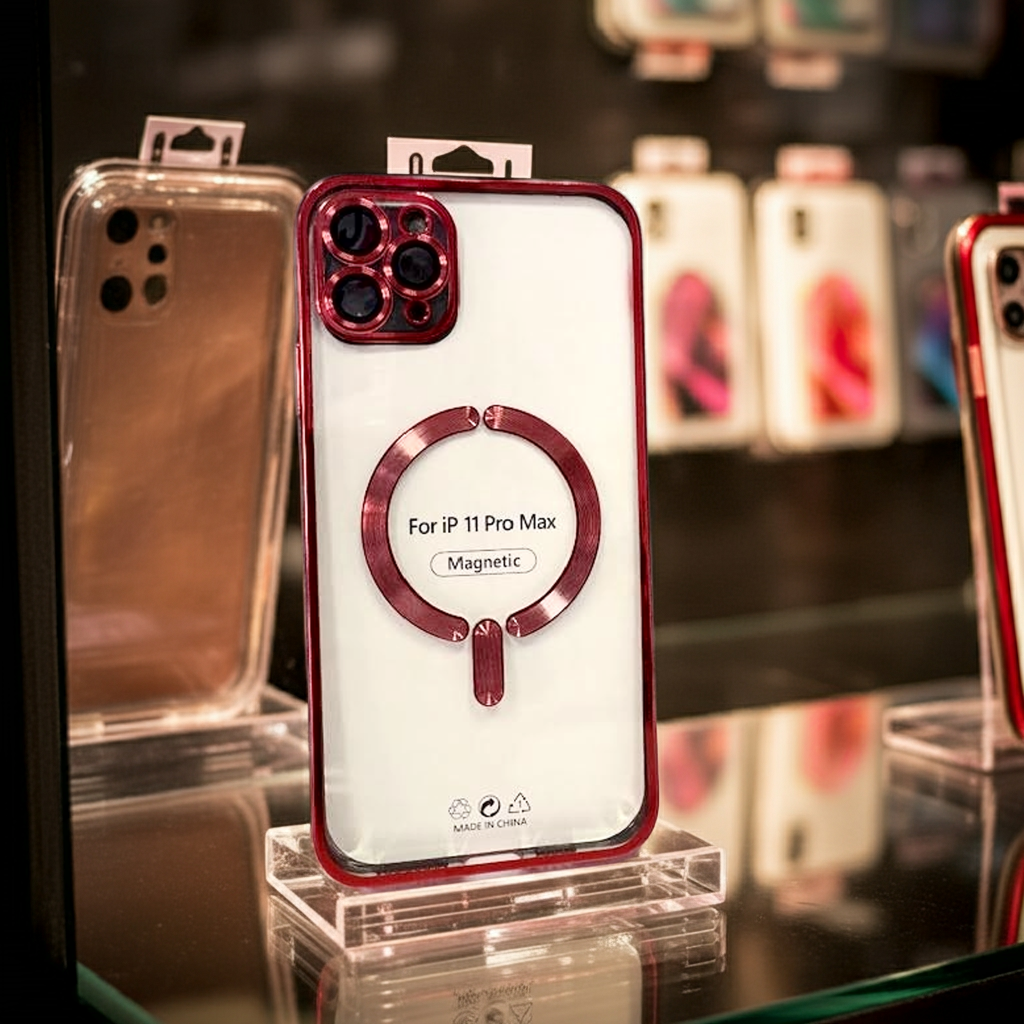 Cover Magsafe iPhone 11 Pro Max Trasparente Rosso - MOKO