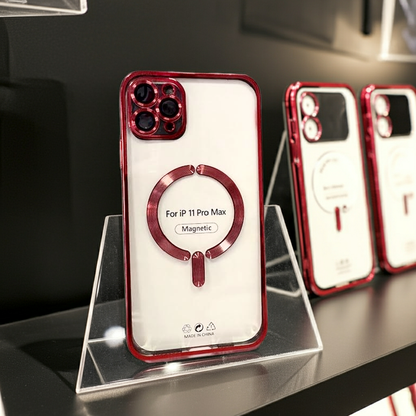 Cover Magsafe iPhone 11 Pro Max Trasparente Rosso - MOKO