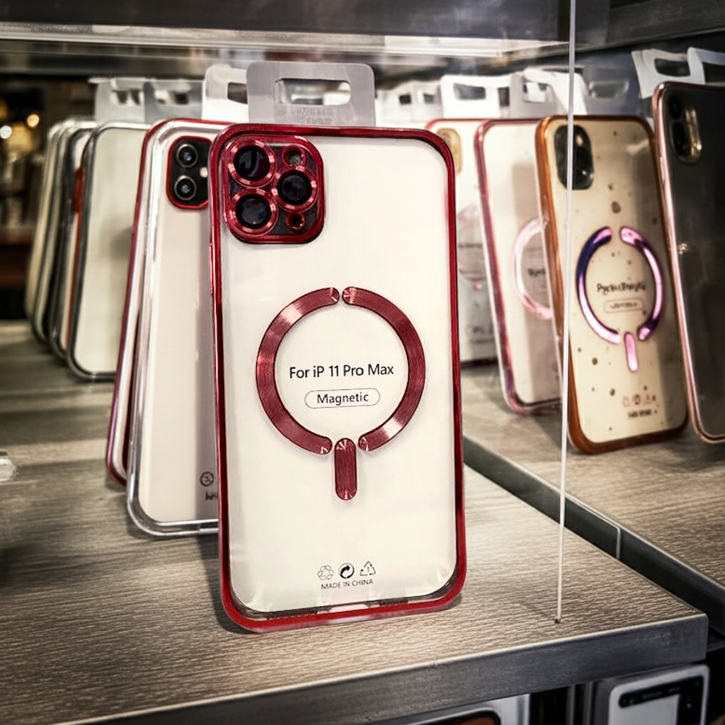 Cover Magsafe iPhone 11 Pro Max Trasparente Rosso - MOKO