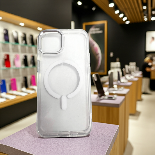 Cover trasparente MagSafe iPhone 13 14 Bianco - Compatibile e Resistente - MOKO