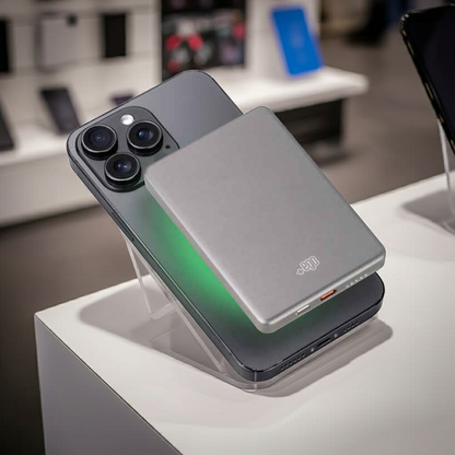 Power Bank Wireless Magnetico Premium 5000 mAh Power Mag Grigio - MOKO