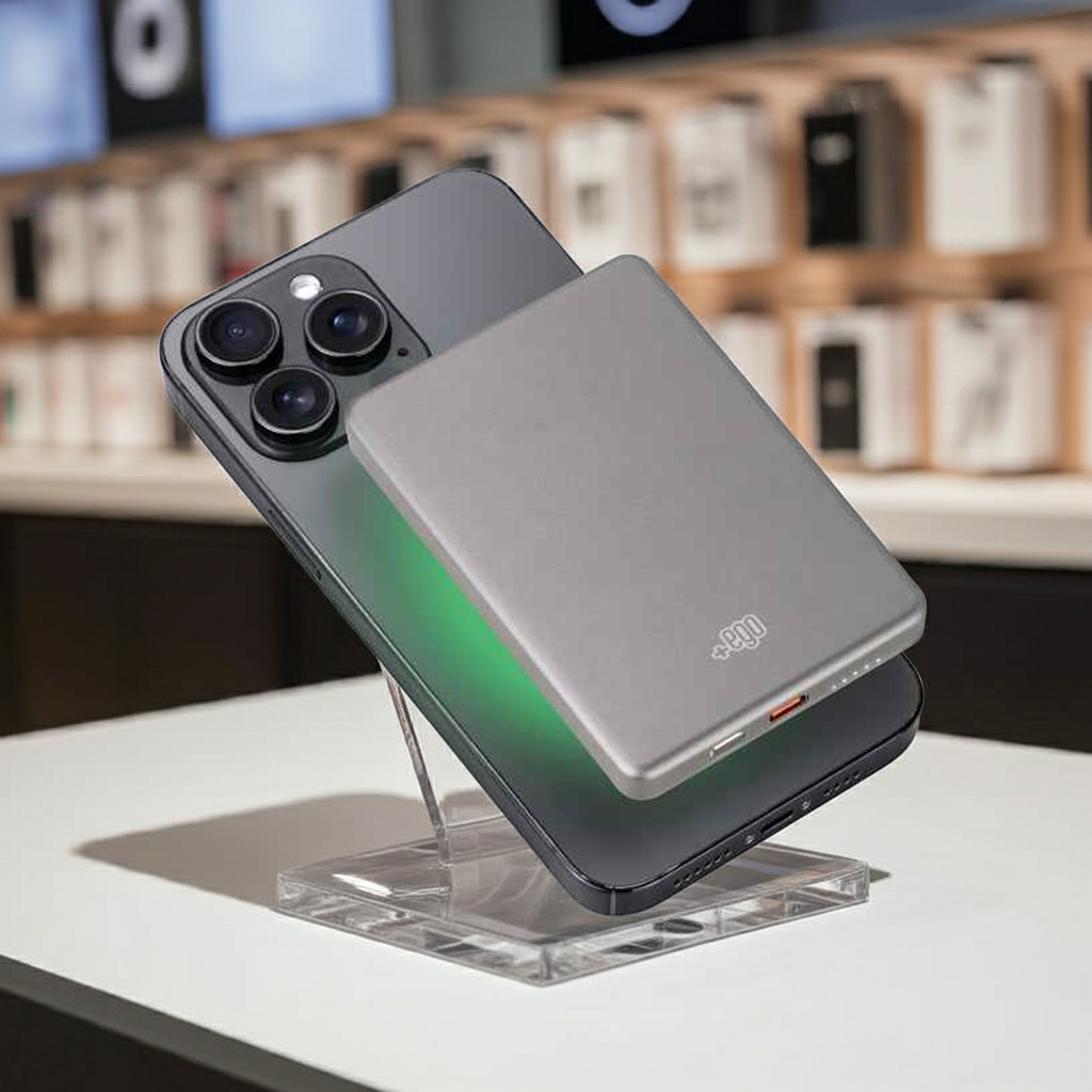 Power Bank Wireless Magnetico Premium 5000 mAh Power Mag Grigio - MOKO