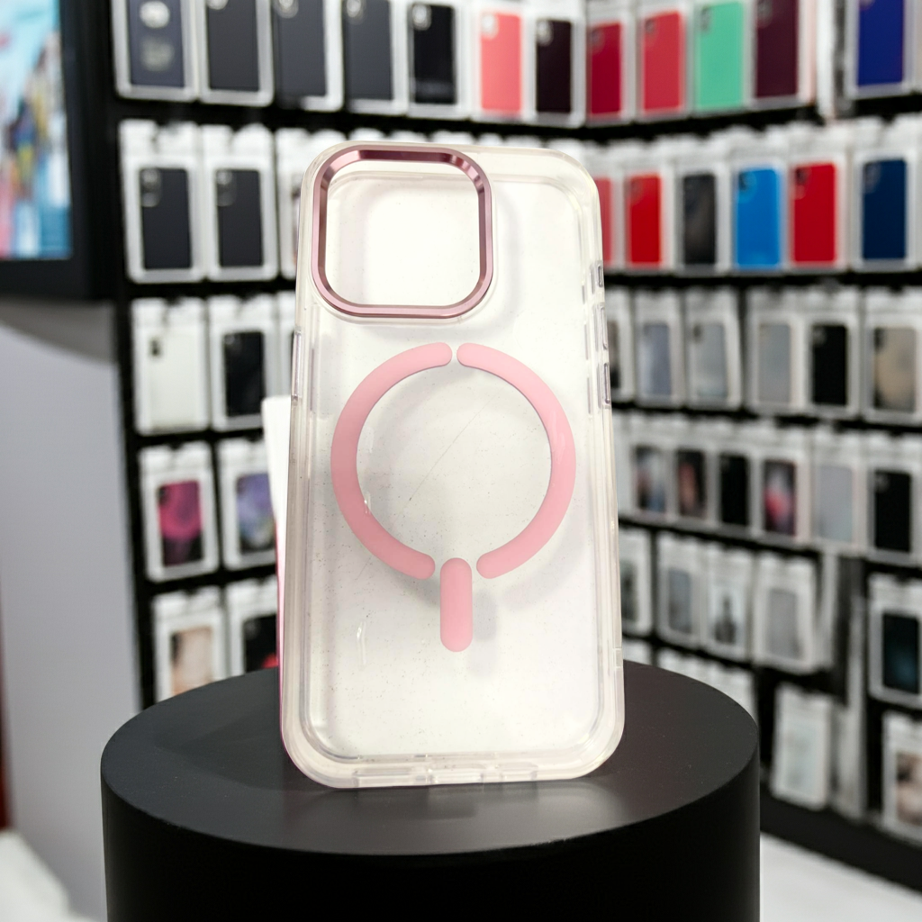 Cover trasparente magsafe Iphone 15 Pro- rosa - MOKO