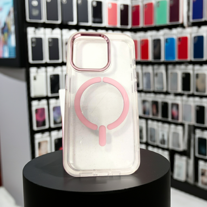 Cover trasparente magsafe Iphone 15 Pro- rosa - MOKO