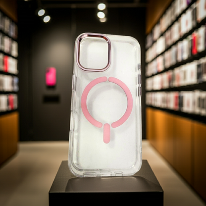 Cover trasparente magsafe Iphone 16- rosa - MOKO