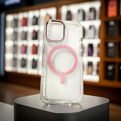 Cover trasparente magsafe Iphone 16- rosa - MOKO