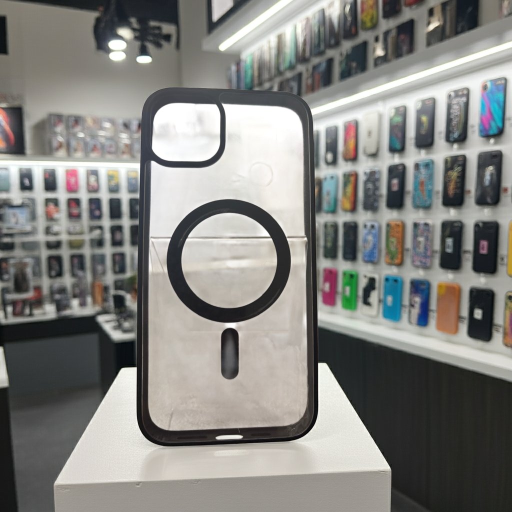 Cover trasparente magsafe Iphone 15 Plus-  nero - MOKO