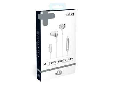 Auricolari Stereo Premium - Usb C con tasto risposta e microfono Bianco - MOKO