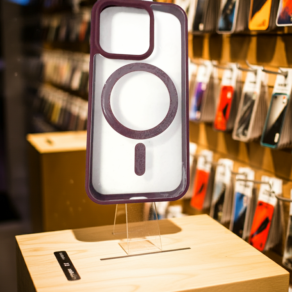 Cover trasparente iPhone 15 Pro MagSafe borgogna - MOKO