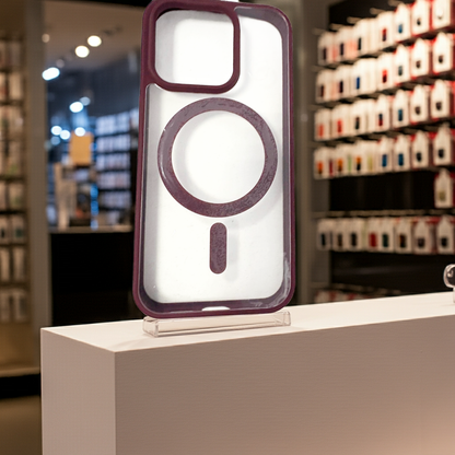 Cover trasparente iPhone 15 Pro MagSafe borgogna - MOKO