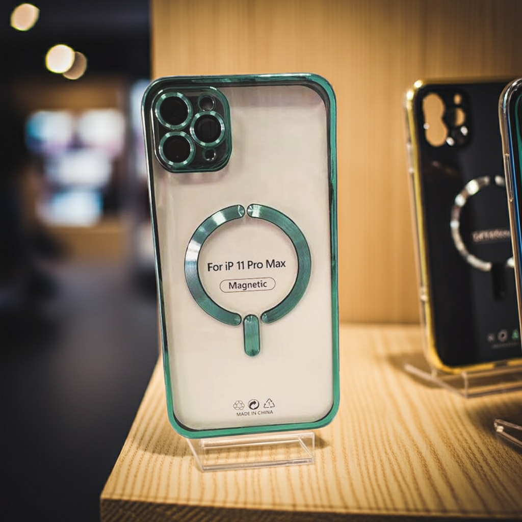 Cover trasparente iPhone 11 Pro Max MagSafe - Verde Elettrico - MOKO