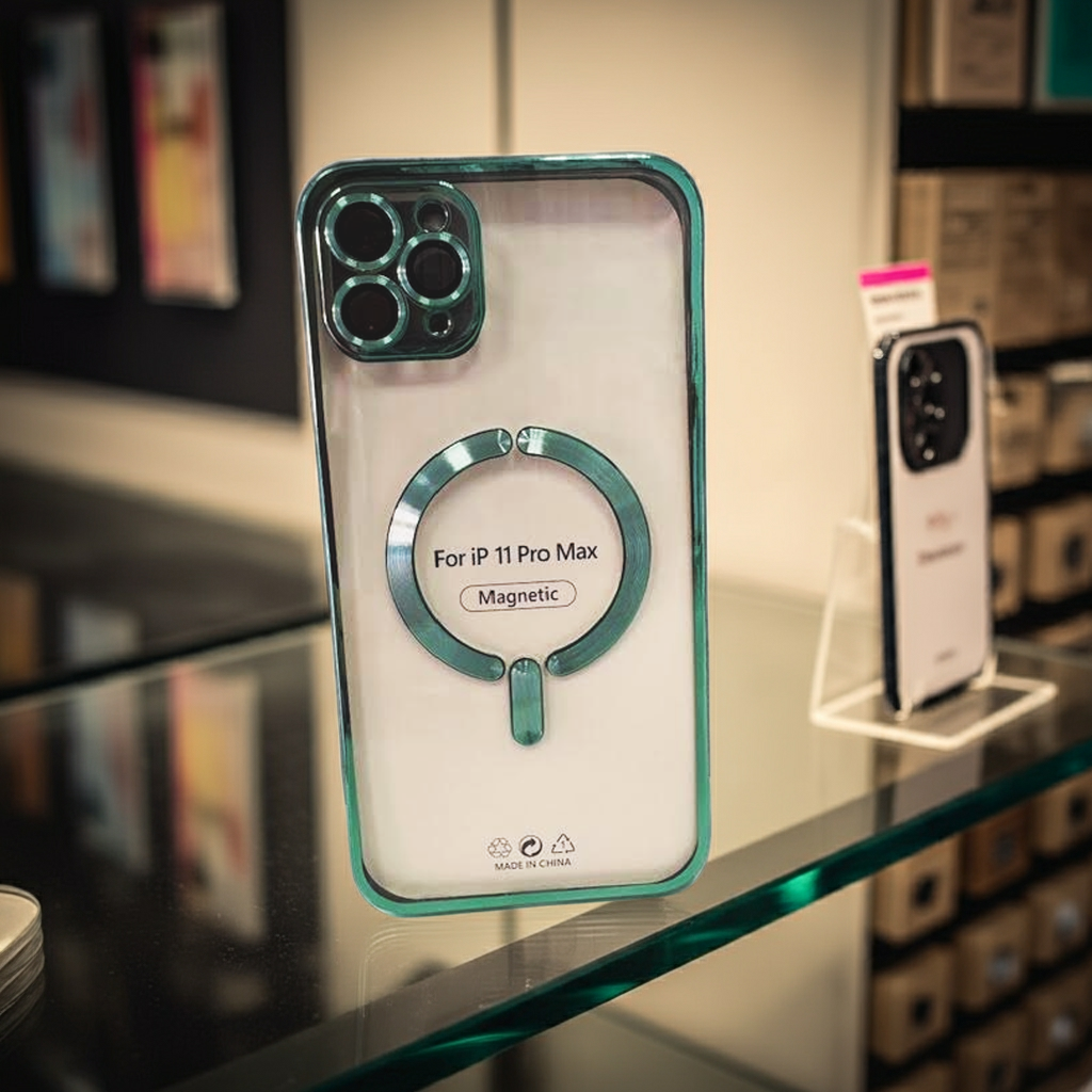 Cover trasparente iPhone 11 Pro Max MagSafe - Verde Elettrico - MOKO