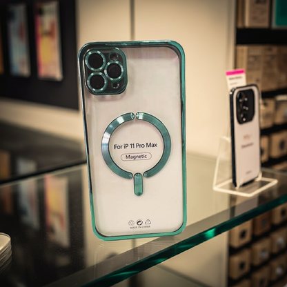 Cover trasparente iPhone 11 Pro Max MagSafe - Verde Elettrico - MOKO