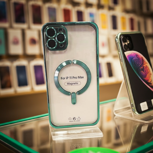 Cover trasparente iPhone 11 Pro Max MagSafe - Verde Elettrico - MOKO